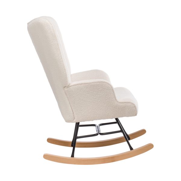 Aemely Schommelstoel Mama Teddy Schaapjesstof Wit Ergonomisch Aemely Schommelstoel Mama Teddy Schaapjesstof Wit Ergonomisch