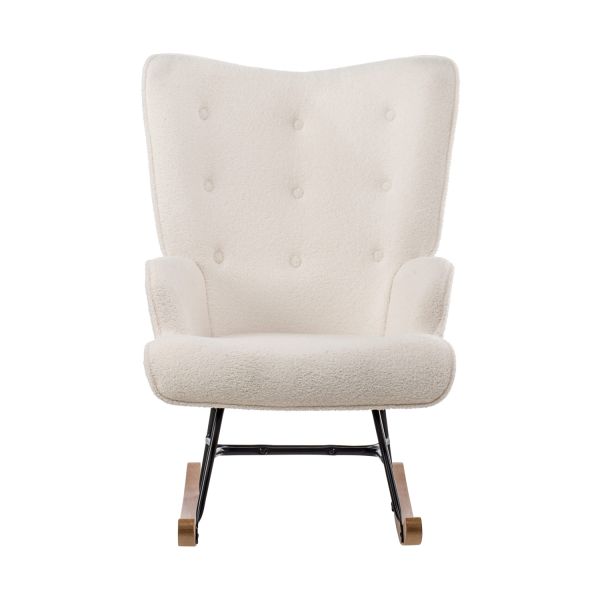 Aemely Schommelstoel Mama Teddy Schaapjesstof Wit Ergonomisch Aemely Schommelstoel Mama Teddy Schaapjesstof Wit Ergonomisch