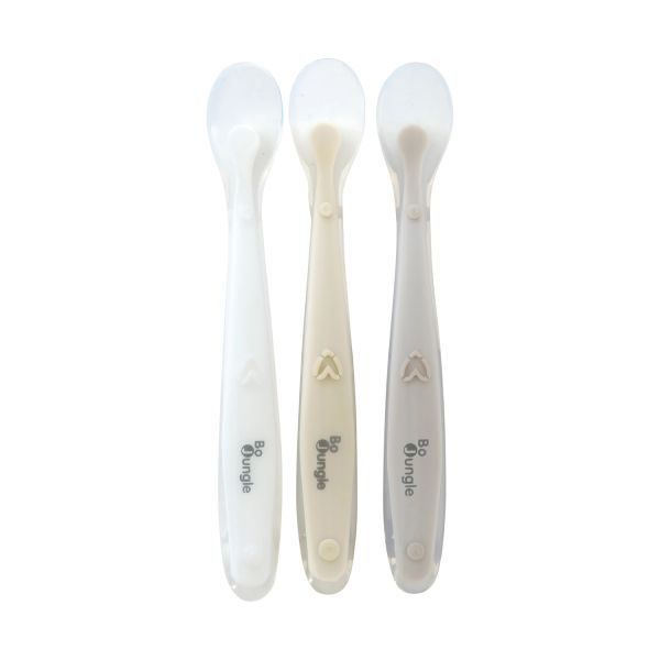 Bo Jungle Siliconen Lepeltjes – 3 Stuks - White/Dune/Terracotta Bo Jungle Siliconen Lepeltjes – 3 Stuks - White/Dune/Terracotta