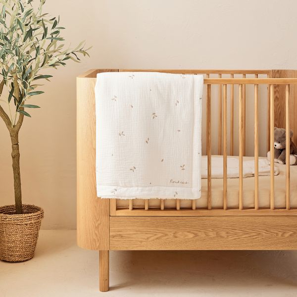 Noukie's F&O Deken - 75 x 100 cm - Mousseline/Sherpa - Wit