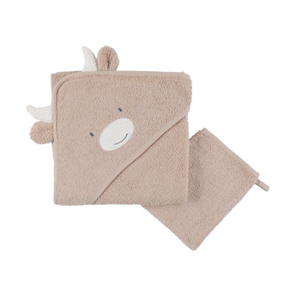 Noukie's F&O Badcape - 75 x 75 cm - Badstof - Beige Noukie's F&O Badcape - 75 x 75 cm - Badstof - Beige