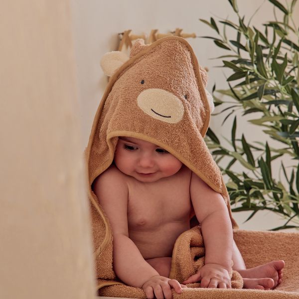 Noukie's F&O Badcape - 75 x 75 cm - Badstof - Beige Noukie's F&O Badcape - 75 x 75 cm - Badstof - Beige