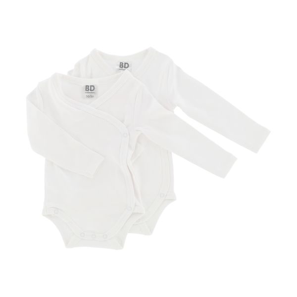 BD Collection Romper Overslag Lange Mouw Wit 50/56 - 2‑Pack BD Collection Romper Overslag Lange Mouw Wit 50/56 - 2‑Pack