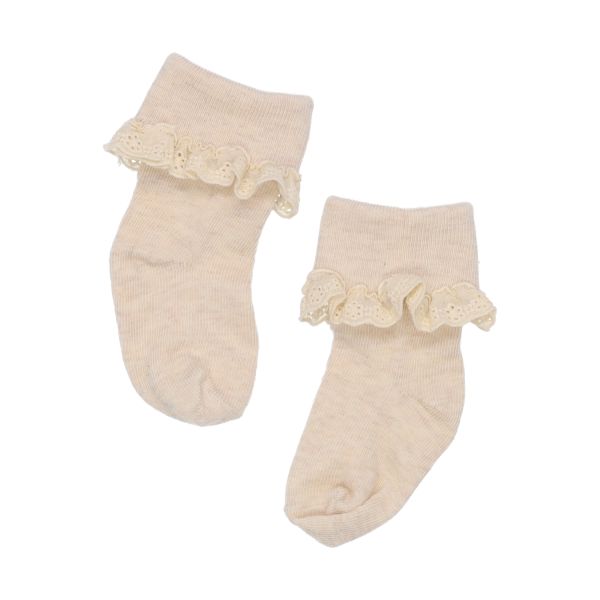 BD Collection Sokjes Kant - 3 Stuks - 0-6mnd - Multi Beige BD Collection Sokjes Kant - 3 Stuks - 0-6mnd - Multi Beige