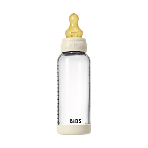 BIBS Fles - Medium Flow - 240 ml - Glas/Latex - Ivory BIBS Fles - Medium Flow - 240 ml - Glas/Latex - Ivory