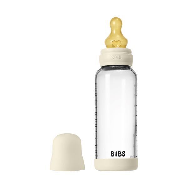 BIBS Fles - Medium Flow - 240 ml - Glas/Latex - Ivory BIBS Fles - Medium Flow - 240 ml - Glas/Latex - Ivory