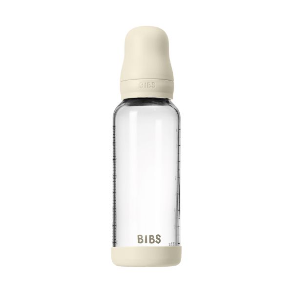 BIBS Fles - Medium Flow - 240 ml - Glas/Latex - Ivory BIBS Fles - Medium Flow - 240 ml - Glas/Latex - Ivory