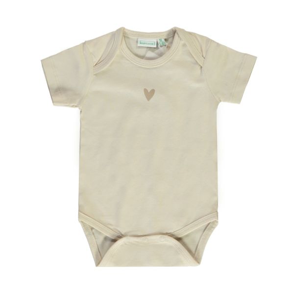 Babylook Heart Korte Mouw Romper - Mt. 56 - Sandshell 