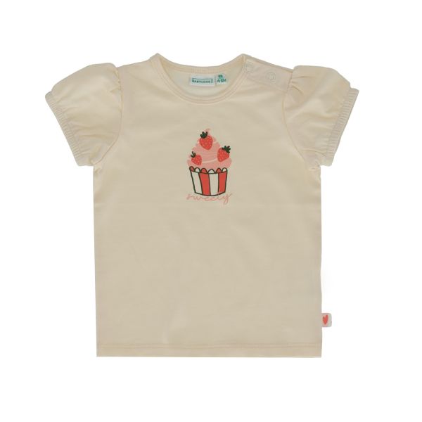 Babylook Strawberries T-Shirt Korte Mouw - Maat 74 - Buttercream 