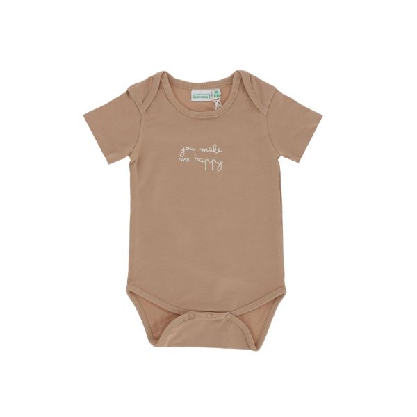 Babylook Romper Korte Mouw - Maat 68 - Warm Taupe 