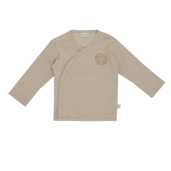 Babylook Shells T-Shirt Overslag Rib - Maat 50 - Oyster Gray