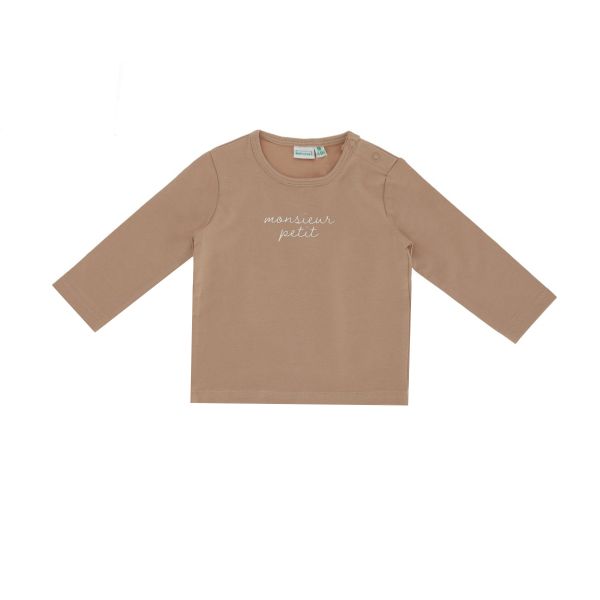 Babylook T-Shirt Monsieur Petit - Maat 68 - Warm Taupe Babylook T-Shirt Monsieur Petit - Maat 68 - Warm Taupe