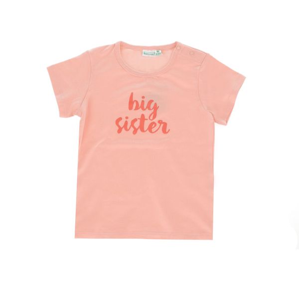 Babylook T-Shirt Big Sister - Maat 80 - Peach Bud 
