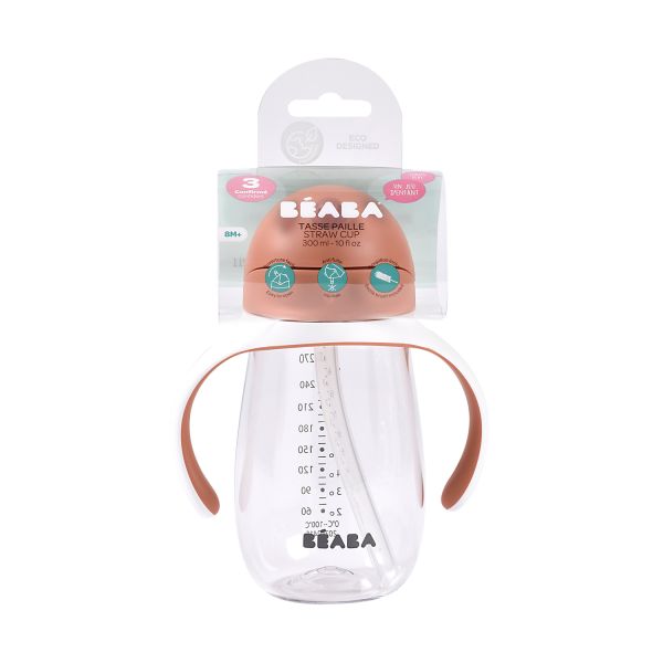 Beaba Drinkbeker met rietje 300 ml Terracotta Beaba Drinkbeker met rietje 300 ml Terracotta