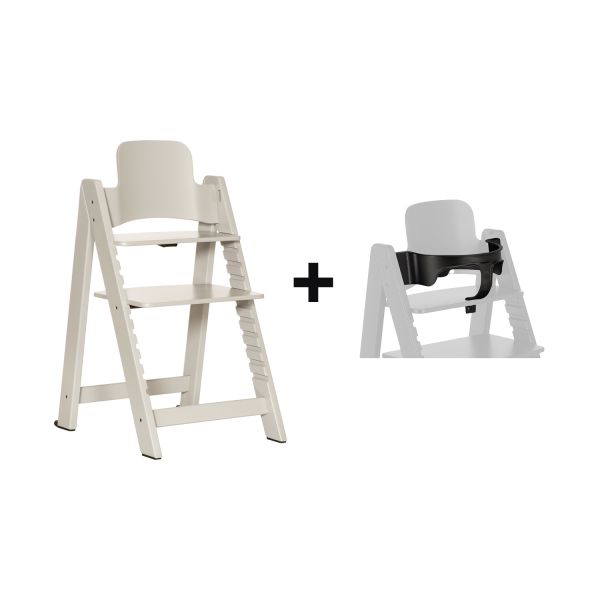 Kidsmill Up! Kinderstoel Incl. Kunststof Babyset Zwart - Beuken Oatmeal