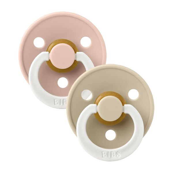 BiBs Glow In The Dark Retro Fopspeen - Rond - 2 Stuks - 0-6 Mnd - Blush/Vanilla BiBs Glow In The Dark Retro Fopspeen - Rond - 2 Stuks - 0-6 Mnd - Blush/Vanilla
