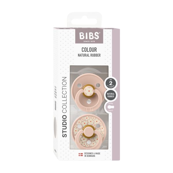 BiBs Studio Jasmin Fopspeen - Rond - 2 Stuks - 6-18 Mnd - Blush Mix