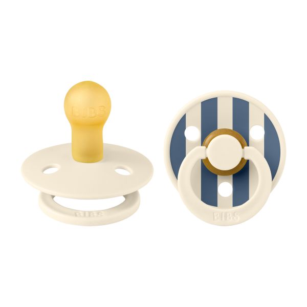 Bibs Fopspeen Latex Studio Pin Ivory Steel Blue Mix Size 2 (2-Pack) Bibs Fopspeen Latex Studio Pin Ivory Steel Blue Mix Size 2 (2-Pack)