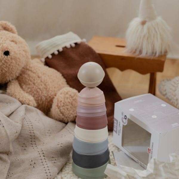 Bibs Wobbly Tower Pastel Rainbow