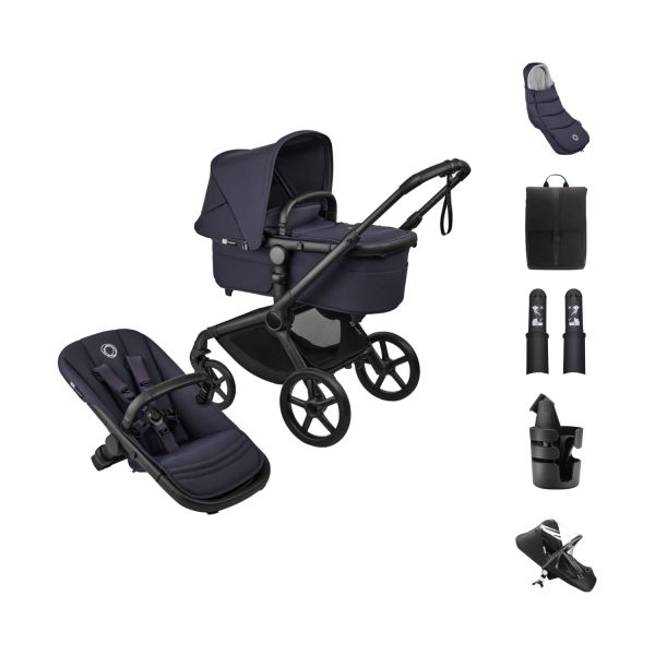 Bugaboo Fox 5 Renew Kinderwagen 2-in-1 - Essential Bundel - Black / Deep Indigo Bugaboo Fox 5 Renew Kinderwagen 2-in-1 - Essential Bundel - Black / Deep Indigo