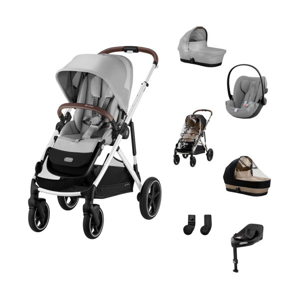 Cybex Gazelle S 3-in-1 Kinderwagen Set XL - Silver/Stone Grey Cybex Gazelle S 3-in-1 Kinderwagen Set XL - Silver/Stone Grey