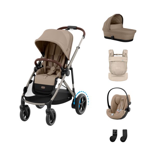 Cybex e-Gazelle S 3-in-1 Kinderwagen Set S Incl. Amya - Taupe/Almond Beige Cybex e-Gazelle S 3-in-1 Kinderwagen Set S Incl. Amya - Taupe/Almond Beige