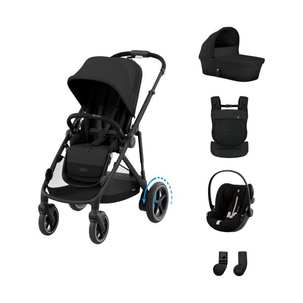 Cybex e-Gazelle S 3-in-1 Kinderwagen Set S Incl. Amya - Black/Moon Black Cybex e-Gazelle S 3-in-1 Kinderwagen Set S Incl. Amya - Black/Moon Black