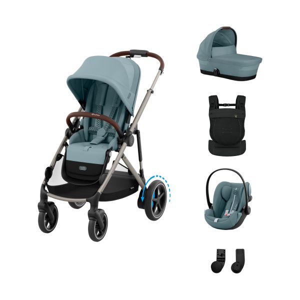 Cybex e-Gazelle S 3-in-1 Kinderwagen Set S Incl. Amya - Taupe/Stormy Blue Cybex e-Gazelle S 3-in-1 Kinderwagen Set S Incl. Amya - Taupe/Stormy Blue