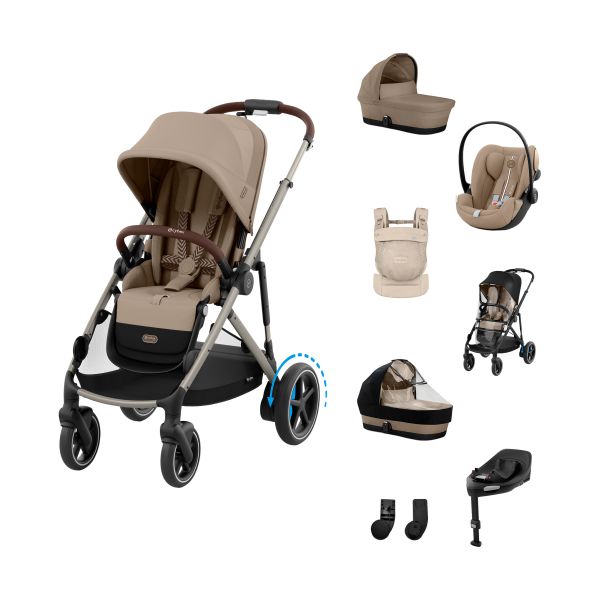 Cybex e-Gazelle S 3-in-1 Kinderwagen Set XL Incl. Amya - Taupe/Almond Beige Cybex e-Gazelle S 3-in-1 Kinderwagen Set XL Incl. Amya - Taupe/Almond Beige