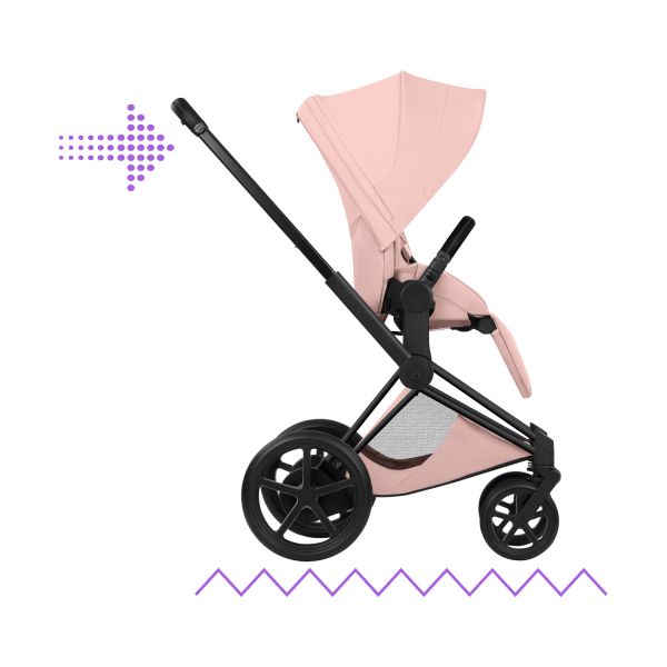 Cybex e-Priam 5 Style Kinderwagen 2-in-1 - Matt Black/Peach Pink Cybex e-Priam 5 Style Kinderwagen 2-in-1 - Matt Black/Peach Pink