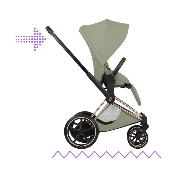 Cybex e-Priam 5 Style Kinderwagen 2-in-1 - Rosegold/Sage Green