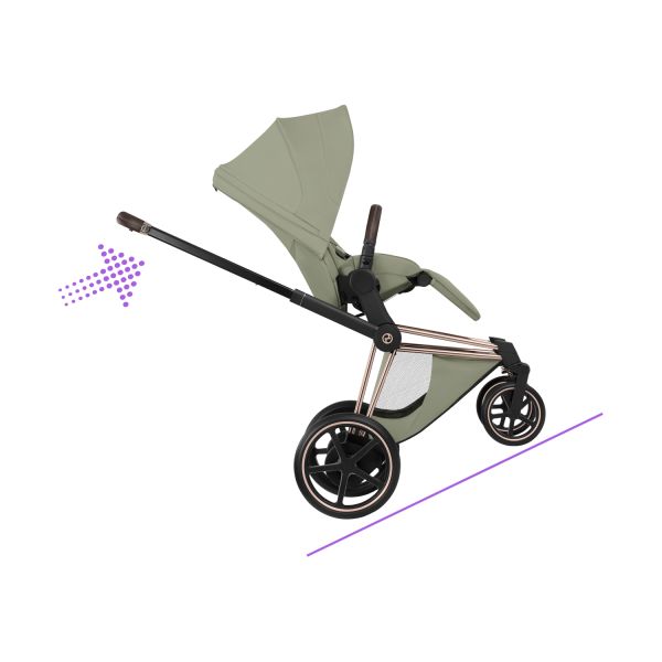 Cybex e-Priam 5 Style Kinderwagen 2-in-1 - Rosegold/Sage Green