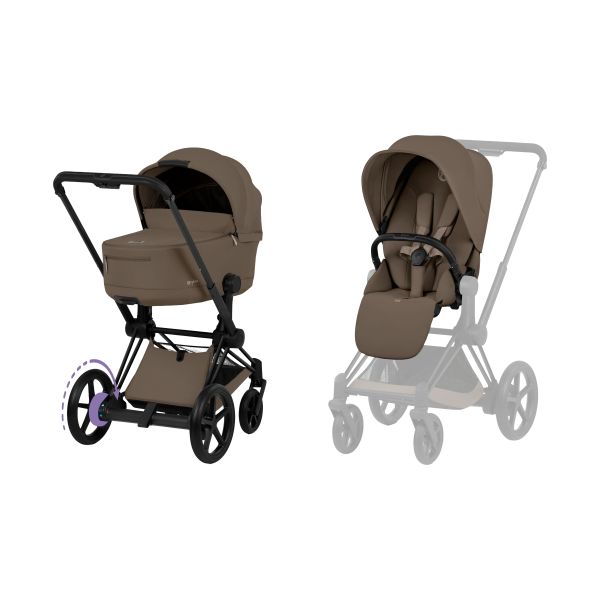 Cybex e-Priam 5 Comfort Kinderwagen 2-in-1 - Matt Black/Coconut Brown  