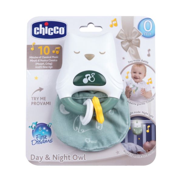 Chicco Dag en Nacht Rammelaar en Nachtlampje - Uil 