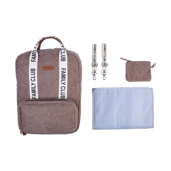 Childhome Family Club Verzorgingsrugzak - Signature - Teddy - Zacht Bruin Childhome Family Club Verzorgingsrugzak - Signature - Teddy - Zacht Bruin
