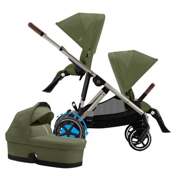 Cybex E-Gazelle S DUO kinderwagen 3-in-1 Moss Green Cybex E-Gazelle S DUO kinderwagen 3-in-1 Moss Green