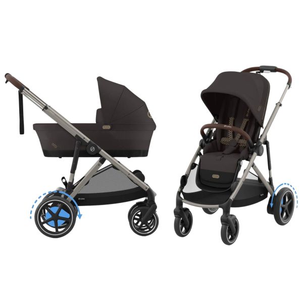 Cybex e-Gazelle S 3-in-1 Kinderwagen Set S - Taupe/Chocolate Brown Cybex e-Gazelle S 3-in-1 Kinderwagen Set S - Taupe/Chocolate Brown