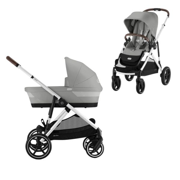 Cybex Gazelle S Kinderwagen 2-in-1 - Silver - Stone Grey / Mid Grey Cybex Gazelle S Kinderwagen 2-in-1 - Silver - Stone Grey / Mid Grey