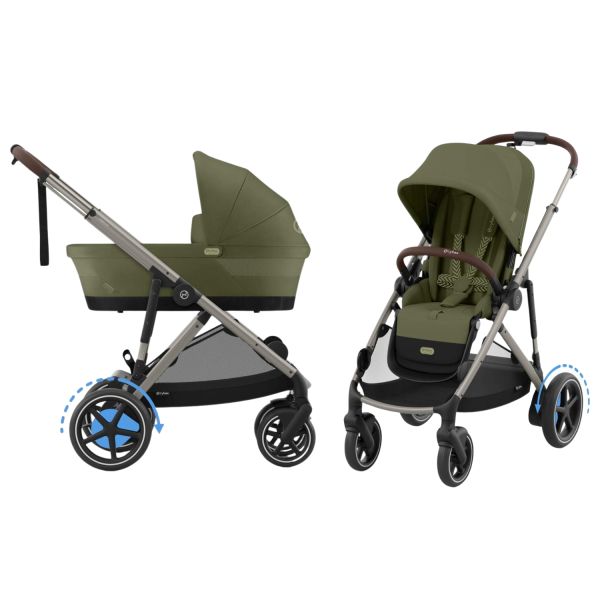 Cybex e-Gazelle S 3-in-1 Kinderwagen Set S Incl. Amya - Taupe/Moss Green Cybex e-Gazelle S 3-in-1 Kinderwagen Set S Incl. Amya - Taupe/Moss Green
