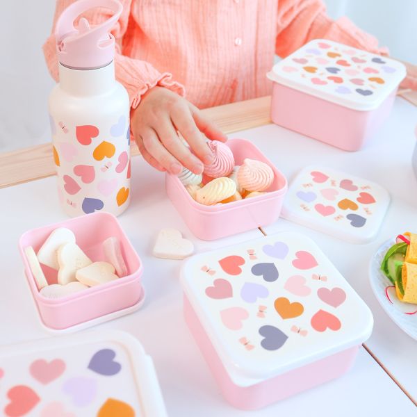 A Little Lovely Company RVS Drinkfles - Hearts A Little Lovely Company RVS Drinkfles - Hearts