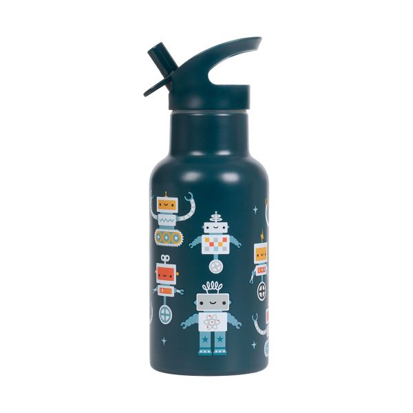 A Little Lovely Company RVS Drinkfles - Robots A Little Lovely Company RVS Drinkfles - Robots