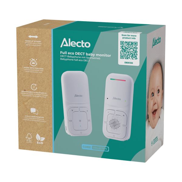 Alecto Babyfoon Modern Full Eco Audio - DBX130 - Wit Alecto Babyfoon Modern Full Eco Audio - DBX130 - Wit