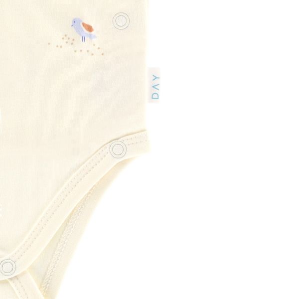 DAY Overslagromper Korte Mouw - Cream - Mt. 74/80 DAY Overslagromper Korte Mouw - Cream - Mt. 74/80