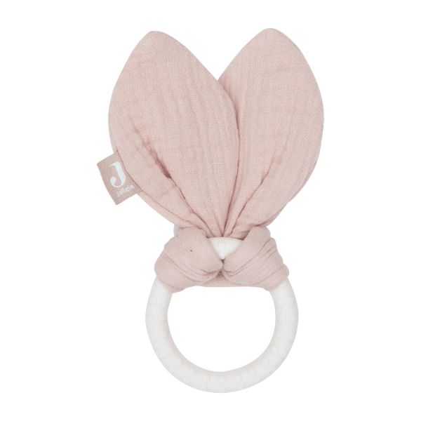 Jollein Bijtring Siliconen Bunny Ears Wild Rose