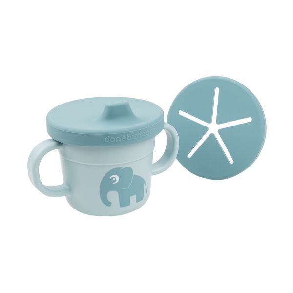 Done By Deer Foodie Spout/Snack Cup Elphee Blue Done By Deer Foodie Spout/Snack Cup Elphee Blue