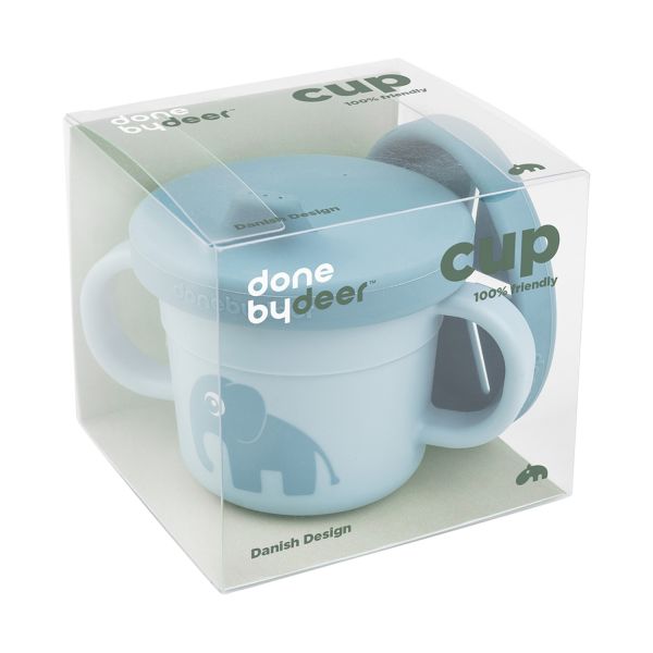 Done By Deer Foodie Spout/Snack Cup Elphee Blue Done By Deer Foodie Spout/Snack Cup Elphee Blue