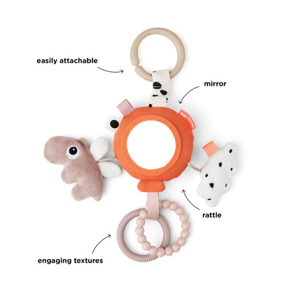 Done By Deer Activity Mirror To-Go Happy Clouds Papaya