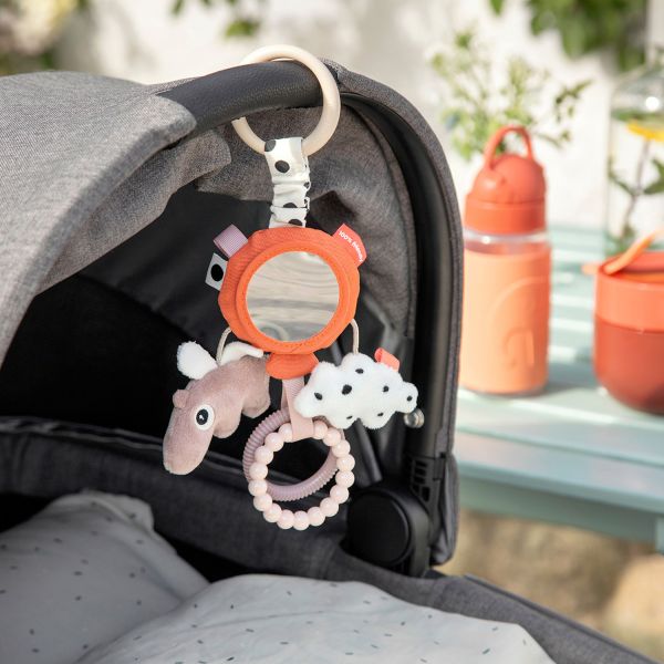 Done By Deer Activity Mirror To-Go Happy Clouds Papaya