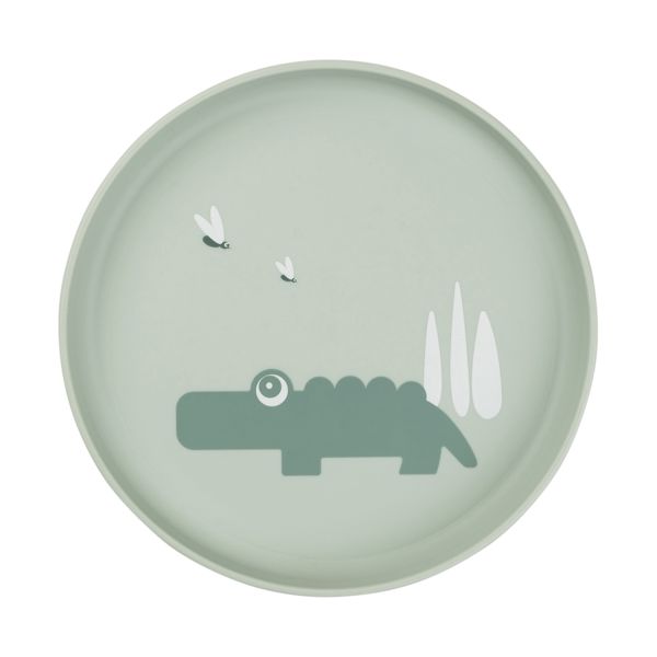 Done By Deer Foodie Plate Croco Green Done By Deer Foodie Plate Croco Green