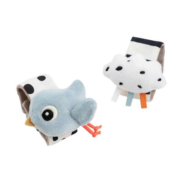 Done By Deer Wrist Rattle Set Happy Clouds Blue 2-Pack